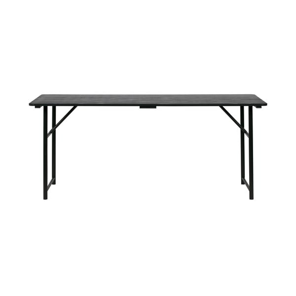 Crni blagovaonski stol od borovine vtwonen Army, 180 x 80 cm