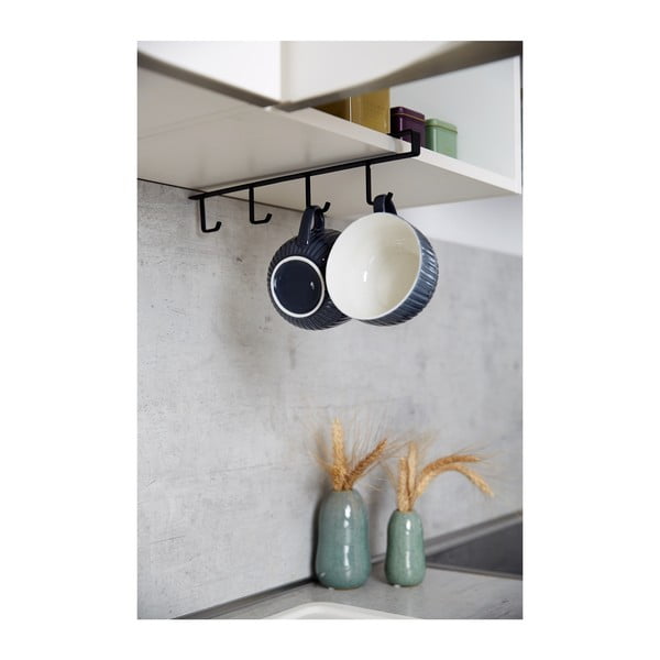 Crna vješalica za policu za 4 šalice Wenko-image-2