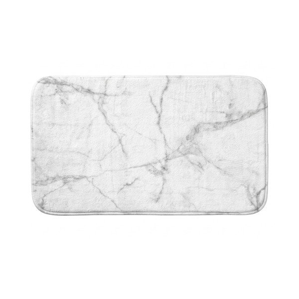 Bijela/siva tekstilna kupaonska prostirka 45x75 cm Marbre – douceur d'intérieur