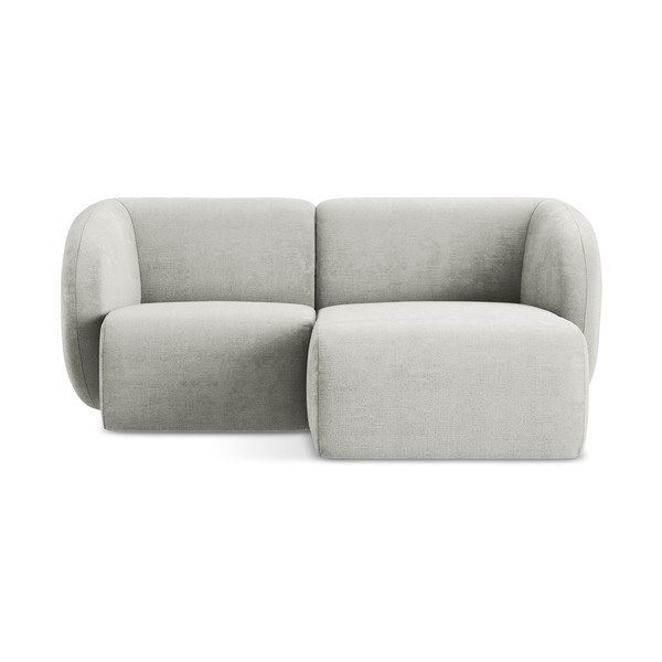 Svijetlo siva kutna garnitura od šenila (s desnim kutom/s ležaljkom) Lani – Makamii