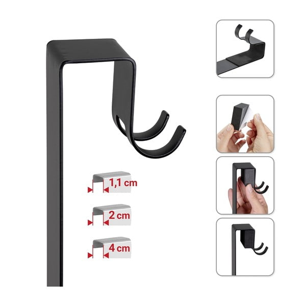 Crna viseća kupaonska polica od nehrđajućeg čelika Bribano – Wenko-image-4