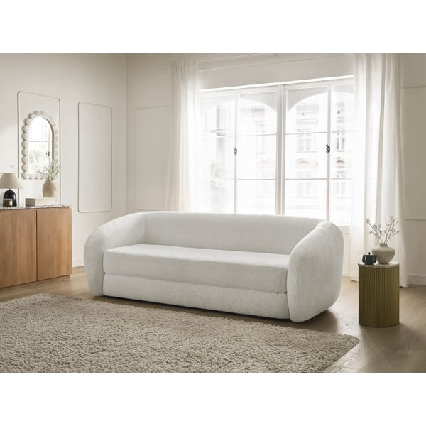 Bijela sklopiva sofa od šenila 228 cm Neyo – Bobochic Paris-image-1