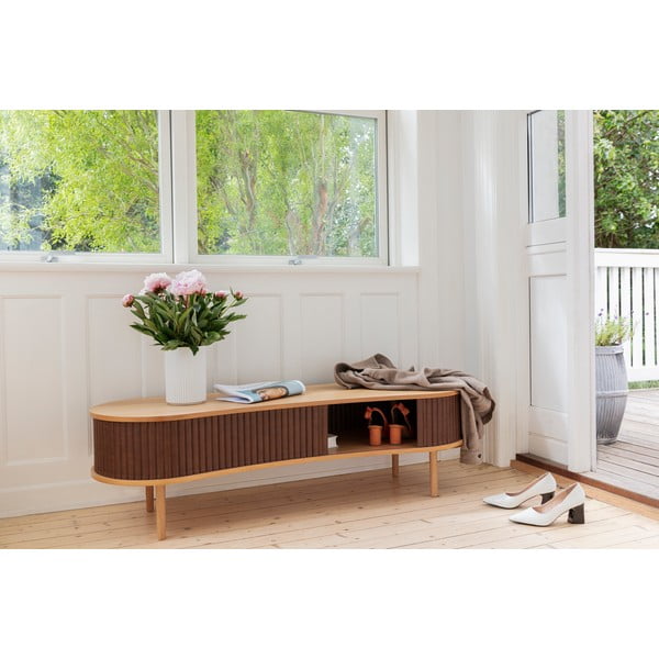 Siva/u prirodnoj boji TV komoda u dekoru hrasta 140x40 cm Audacious – UMAGE-image-1