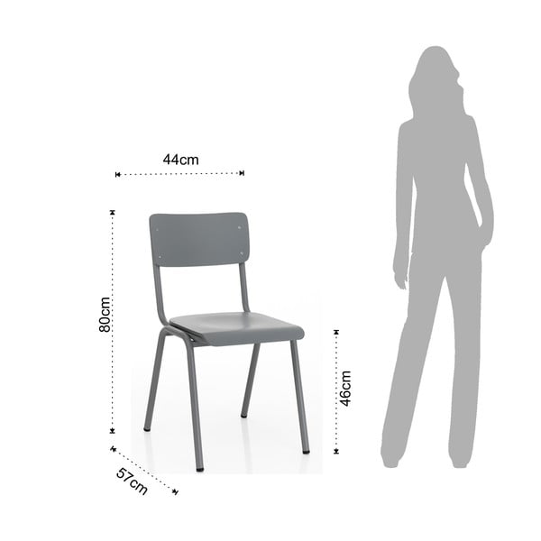 Sive blagovaonske stolice u setu od 2 kom Old School - Tomasucci-image-4