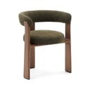 Kaki zelena/smeđa blagovaonska stolica s naslonima za ruke od čvrste jeseni Granite – Kave Home