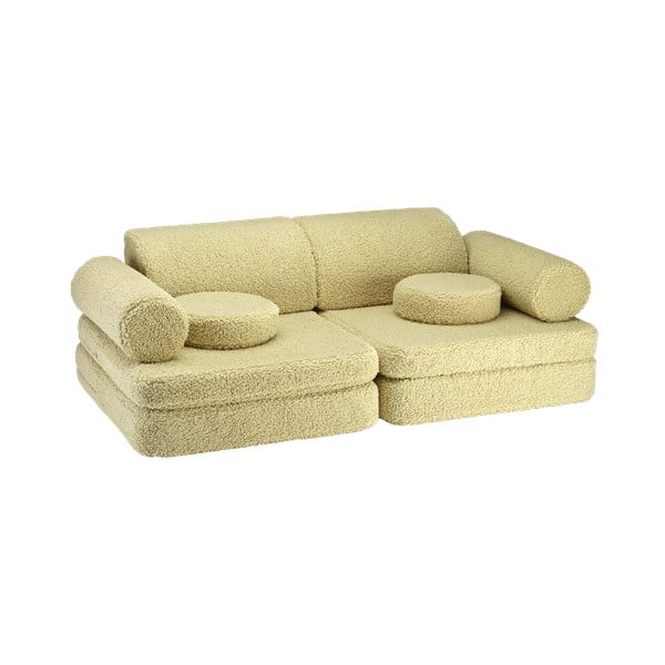 Zeleni dječji kauč od bouclé tkanine 132 cm Settee – Wigiwama