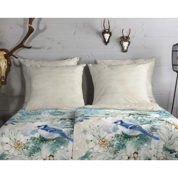 Bež-tirkizna posteljina od flanela za krevet za jednu osobu 140x200 cm - HIP-image-2