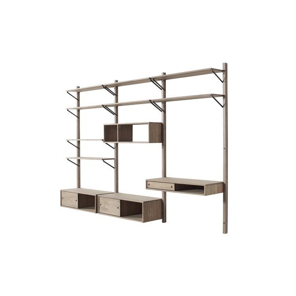 Regal od hrastovine za zidni set WOOOD Gyan-image-3