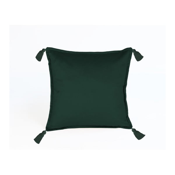 Zelena ukrasna navlaka za jastuk Velvet Atelier Pompos, 45 x 45 cm