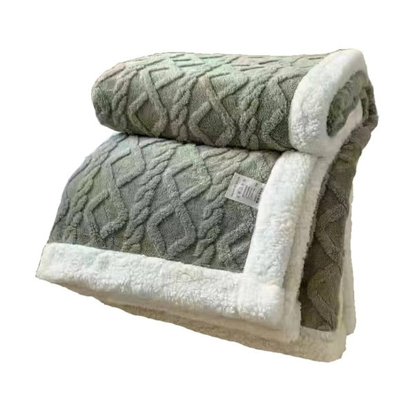 Zelena deka od sherpa flisa 150x200 cm Island – My House-image-1