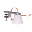 Siva stolna lampa sa staklenim sjenilom (visina 23 cm) Lure – Hübsch