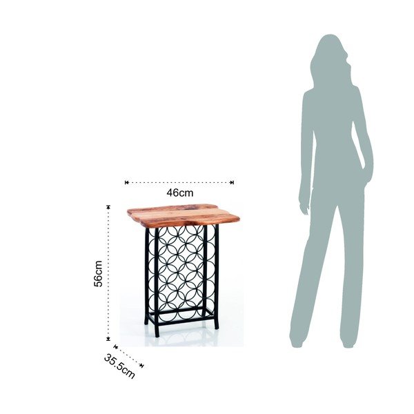 Crni/u prirodnoj boji metalni držač za boce vina broj boca 15 kom 46x56x35,5 cm Ras – Tomasucci-image-3