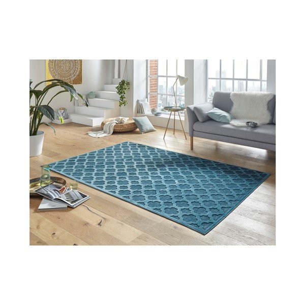 Plavi tepih od viskoze Mint Rugs Bryon, 80 x 125 cm-image-1