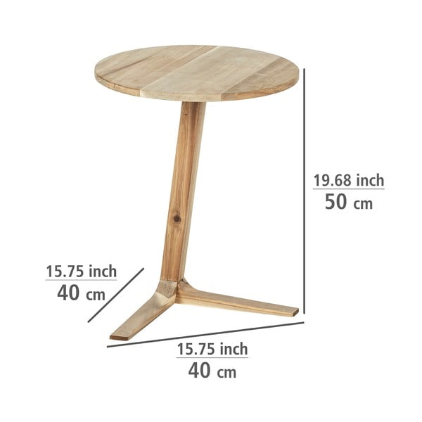 Okrugli pomoćni stol od punog bagrema ø 40 cm Acina - Wenko-image-4