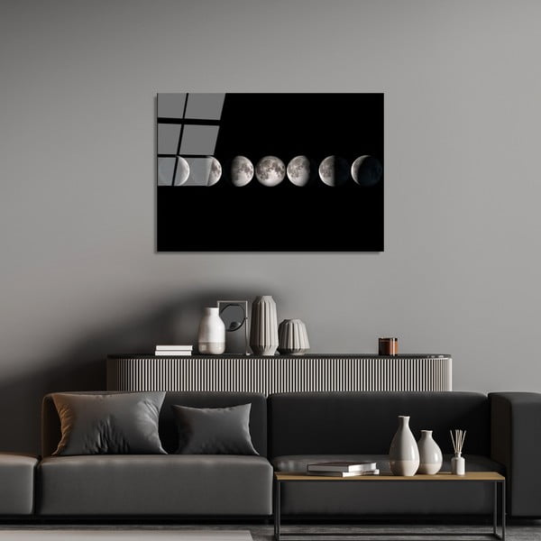 Staklena slika 100x70 cm Moon Phases - Wallity-image-1