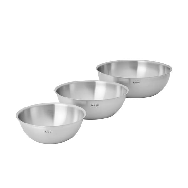 Zdjele u setu 3 kom od nehrđajućeg čelika u srebrnoj boji ø 25,5 cm Lucca 3.0 – FABINI