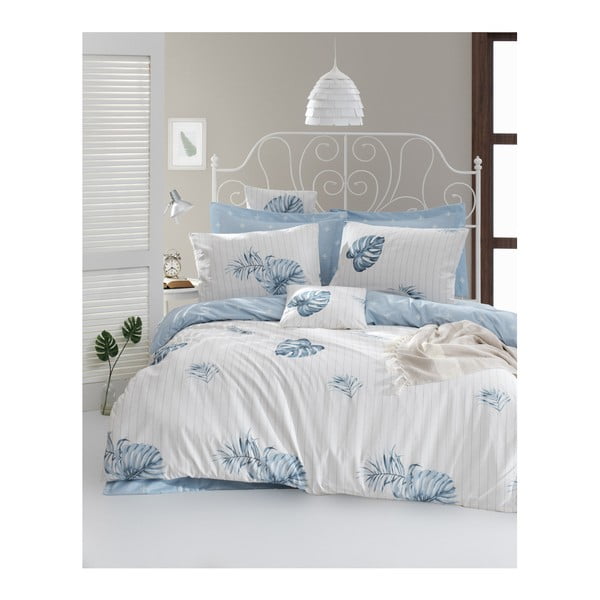 Posteljina za krevet za jednu osobu od pamuka Mijolnir Terezie Blue, 140 x 200 cm