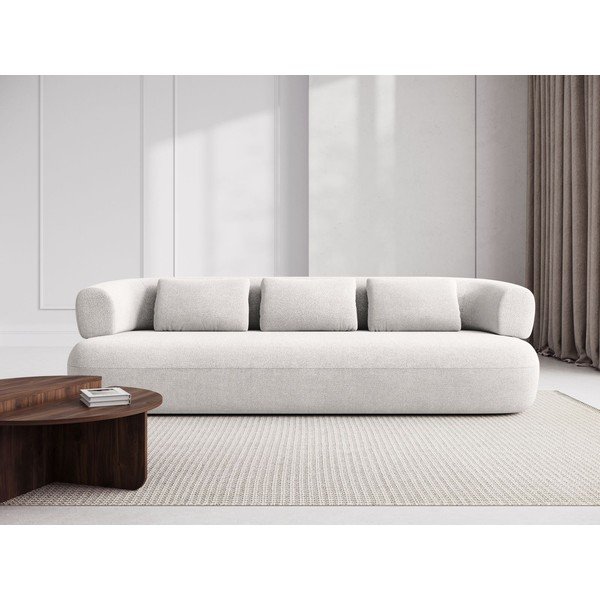 Sofa od bouclé tkanine boje slonovače 200 cm Jenny – Micadoni -image-1