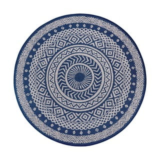 Plavo-sivi vanjski tepih Ragami krug, Ø 120 cm