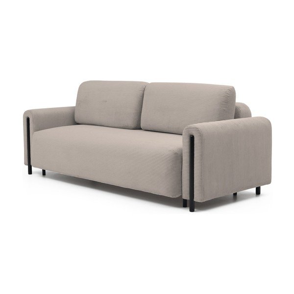 Svjetlo smeđa sklopiva/s prostorom za odlaganje sofa od samta 244 cm Arcadova – ELTAP-image-2