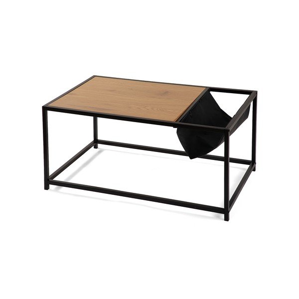 Crni/u prirodnoj boji stolić za kavu u dekoru hrasta 60x99 cm Bayen – Bonami Essentials-image-2