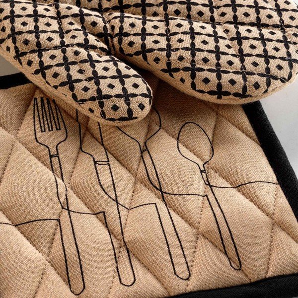 Kuhinjske rukavice u setu 2 kom od recikliranog pamuka Cuisiline – douceur d'intérieur-image-1