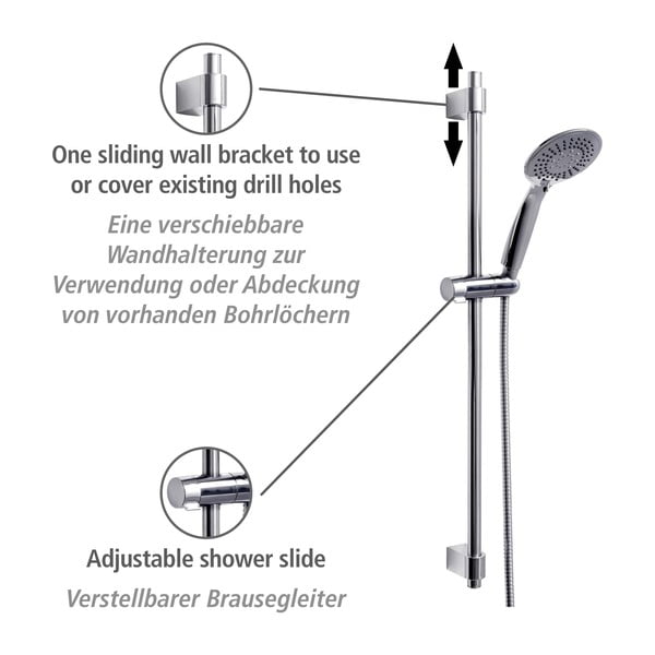 Tuš set od nehrđajućeg čelika u sjajnoj srebrnoj boji 66 cm Young - Wenko-image-2