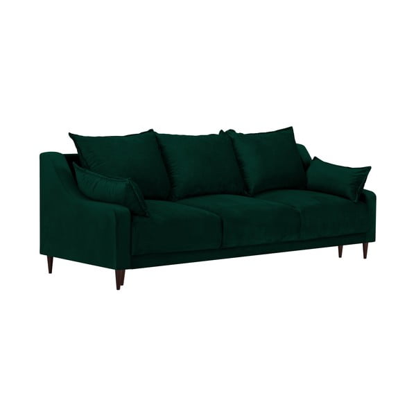 Tamnozeleni baršunasti kauč na razvlačenje s prostorom za odlaganje Mazzini Sofas Freesia, 215 cm-image-2