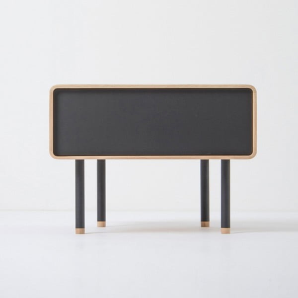 Noćni stol od od hrastovog drveta drveta s crnom ladicom Gazzda Fina-image-3