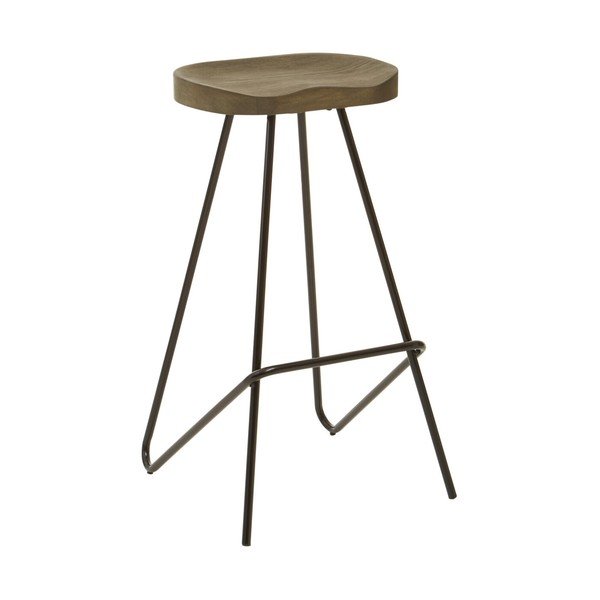 Crna/u prirodnoj boji barska stolica od čvrstog brijesta (visine sjedala 78 cm) District – Premier Housewares