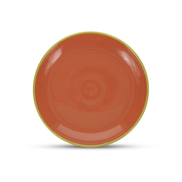 Zeleni/narančasti desertni tanjur od kamenine ø 18 cm Duo – ONA