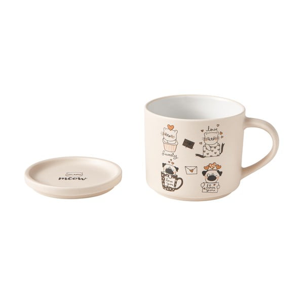 Narančaste/bež porculanske šalice u setu 2 kom 350 ml Cats – Brandani-image-1