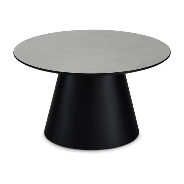 Crni/svijetlo sivi stolić za kavu s pločom stola u mramornom dekoru ø 80 cm Tango – Furnhouse