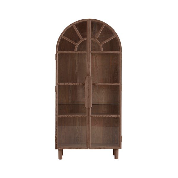 Vitrina u dekoru oraha u tamnoj prirodnoj boji 90x195x40 cm Sandor – Jotex-image-3