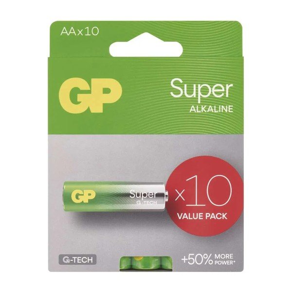 Set od 10 alkalnih baterija EMOS GP Super AA-image-1