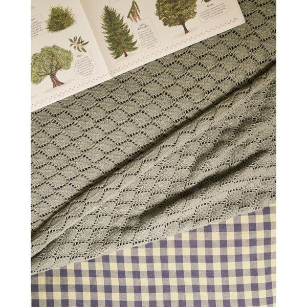 Plava pamučna pletena deka za bebe 70x100 cm Ria – Kave Home-image-2