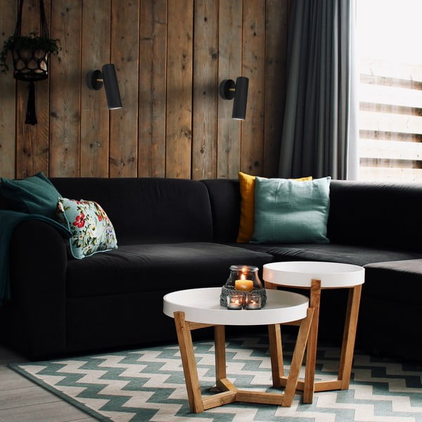 Crna zidna svjetiljka SULION Milan, visina 17 cm-image-2