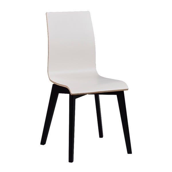 Bijela stolica za blagovanje s crnim nogama Rowico Grace