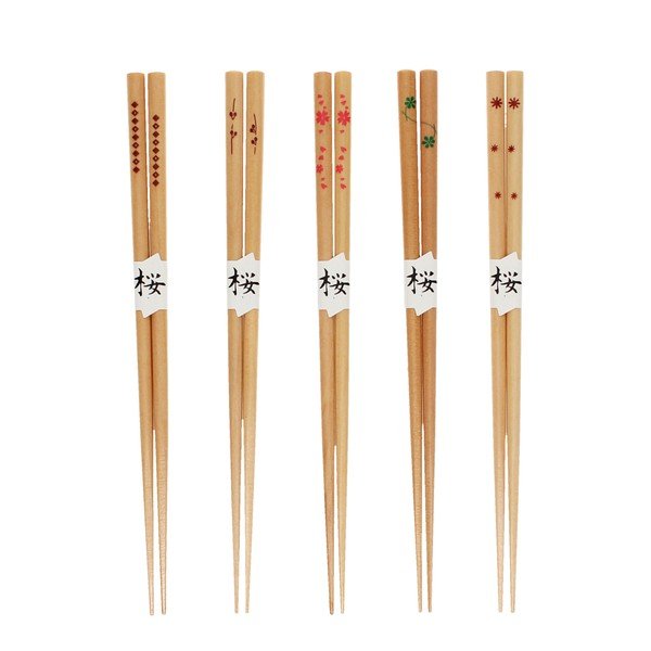 Drven set štapića za jelo 5 kom u prirodnoj boji Delicate – Rex London