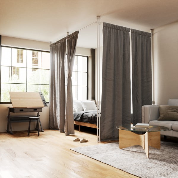 Bijeli željezni paravan za zavjesu Anywhere – Umbra-image-3