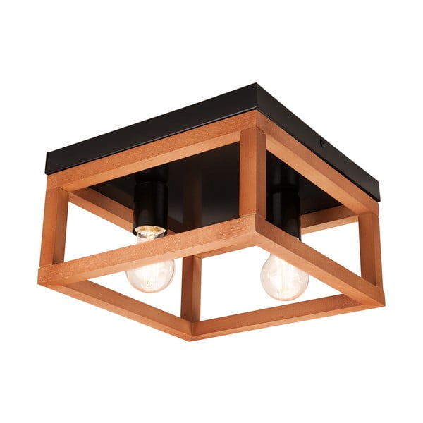 Crna/smeđa stropna svjetiljka 30x30 cm Villy – LAMKUR