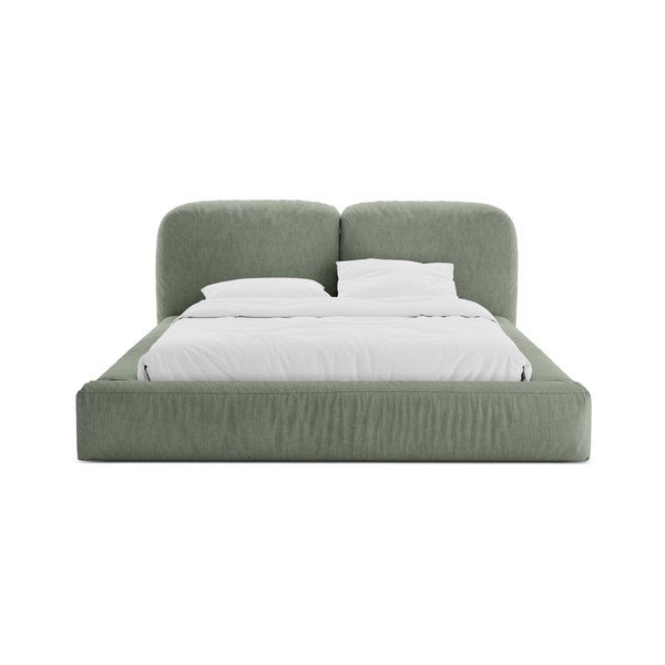 Zeleni tapecirani bračni krevet s prostorom za odlaganje s podnicom 160x200 cm Martina – Micadoni -image-4