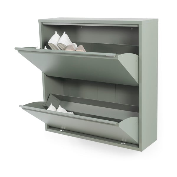 Prljavo zeleni metalni preklopni ormarić za cipele 75x77,5x22,5 cm Billy – Spinder Design-image-2