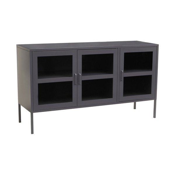 Siva željezna vitrina 140x80x45 cm Acier – Premier Housewares