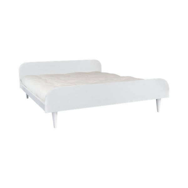 Bračni krevet od borovine s madracem Karup Design Twist Comfort Mat Bijela / Prirodna, 160 x 200 cm