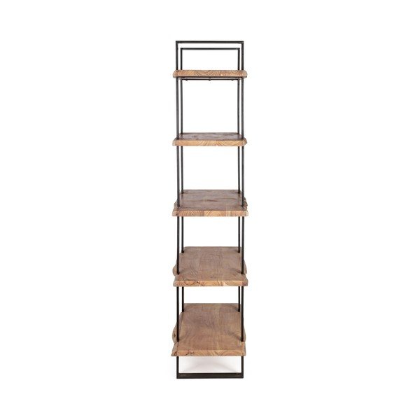 Crni/u prirodnoj boji regal od masivnog bagrema 110x180x40 cm Artur – Bizzotto-image-3