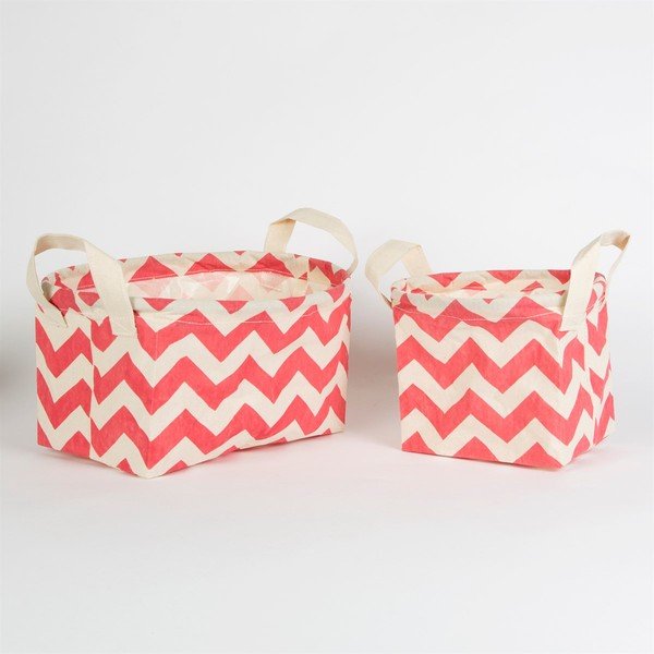 Set od 2 ružičaste košare Sass &amp; Belle Chevron-image-2
