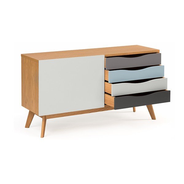 Komoda s plavim i sivim ladicama Woodman Avon-image-4