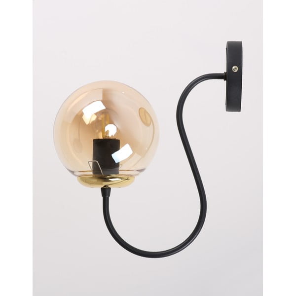 Oker žuta/crna zidna lampa ø 15 cm Oslo – Squid Lighting