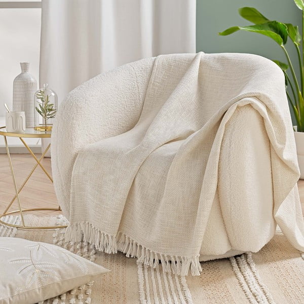 Krem deka od mješavine pamuka 125x150 cm Ziggy – douceur d'intérieur-image-2